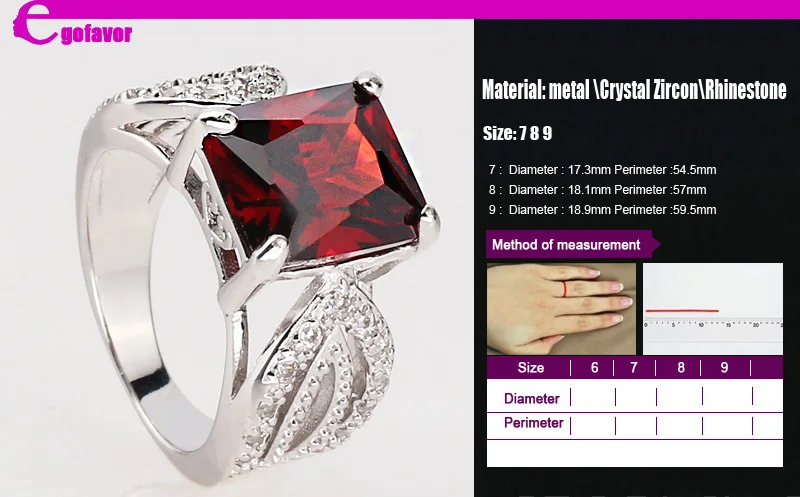 Gofavor New fashion Topaz zirconia diamond ring sterling silver jewelry wedding 925 Rings for women#BT0051 | Украшения и