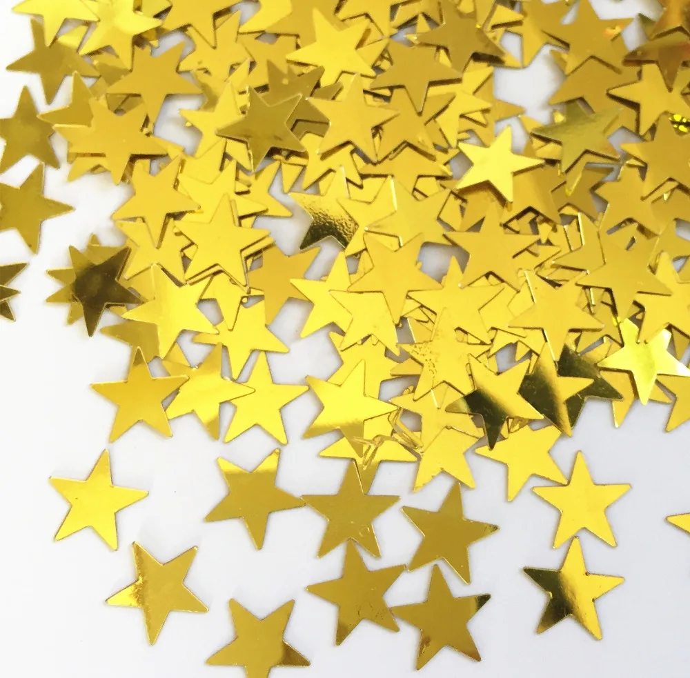 

10 mm Confetti Wedding Party Tableware Decoration STAR Confetti Sprinkles Metallic Stardust GOLD Stars