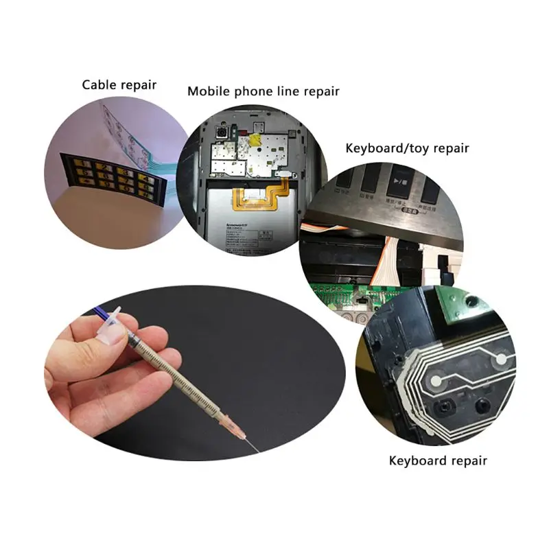 

0.2ml/0.3ml/0.5ml Silver Conductive Glue Adhesive Paint For Electronics Circuit Board PCB Repair