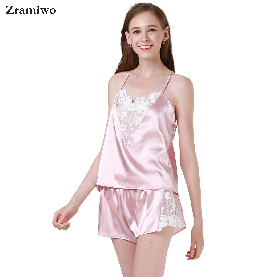 Комплект женской атласной пижамы и брюк с вышивкой|satin pajama pants|sleepwear setsatin pajamas |
