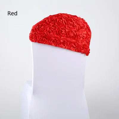 red Дешевые 20 шт/партия Желтый/Синий/Розовый 3D розы спандекс гостиничный Банкетный стул задний Декор-покрытие лента для украшения свадебной вечеринки - Цвет: red