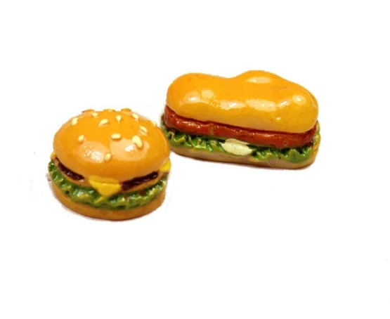 2pcs 1:12, миниатюрный кукольный домик, мини гамбургер, ролевая еда для blyth azone 1/6 1/8 bjd, кукольный домик, игрушки для детей - Цвет: 2pcs