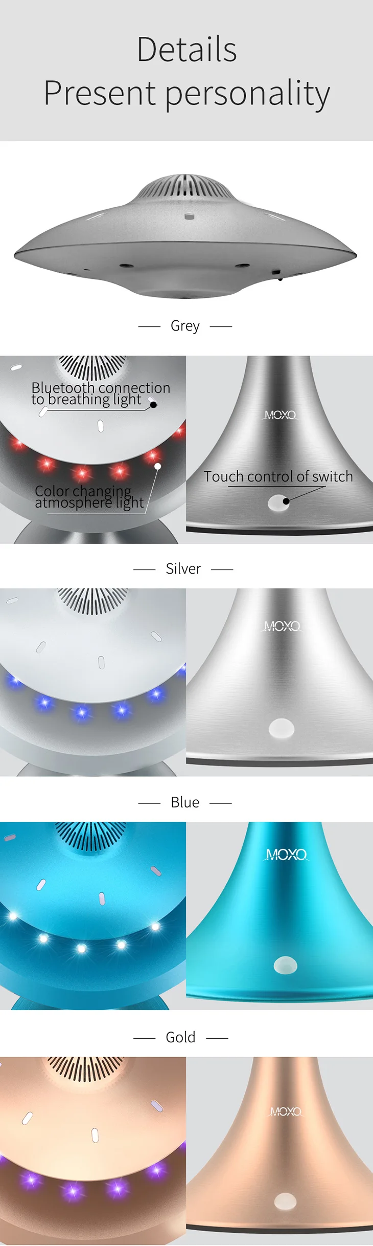 НЛО магнитная левитация bluetooth стерео Беспроводная зарядка продолжите жизнь НЛО звук беспроводные bluetooth колонки модная лампа