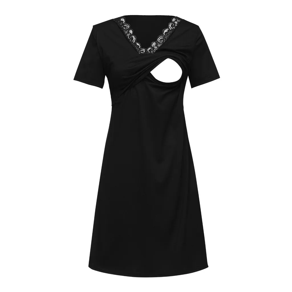 Беременности и родам платья Для женщин для беременных с коротким рукавом