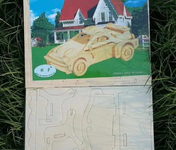 3D деревянные пазлы Мультяшные животные строительный пенал сборка автомобиля