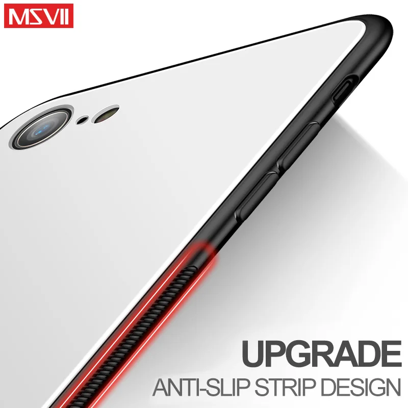 Msvii для iPhone 6 чехол Чехол 6S плюс роскошный Стекло защитный Обложка Розовый