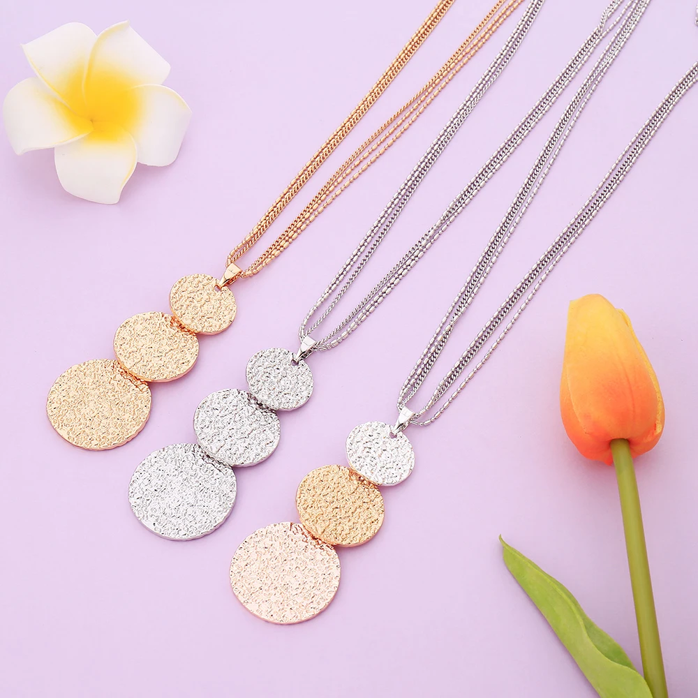 Ожерелье микс цветов золотого цвета с блестящей круглой подвеской для женщин