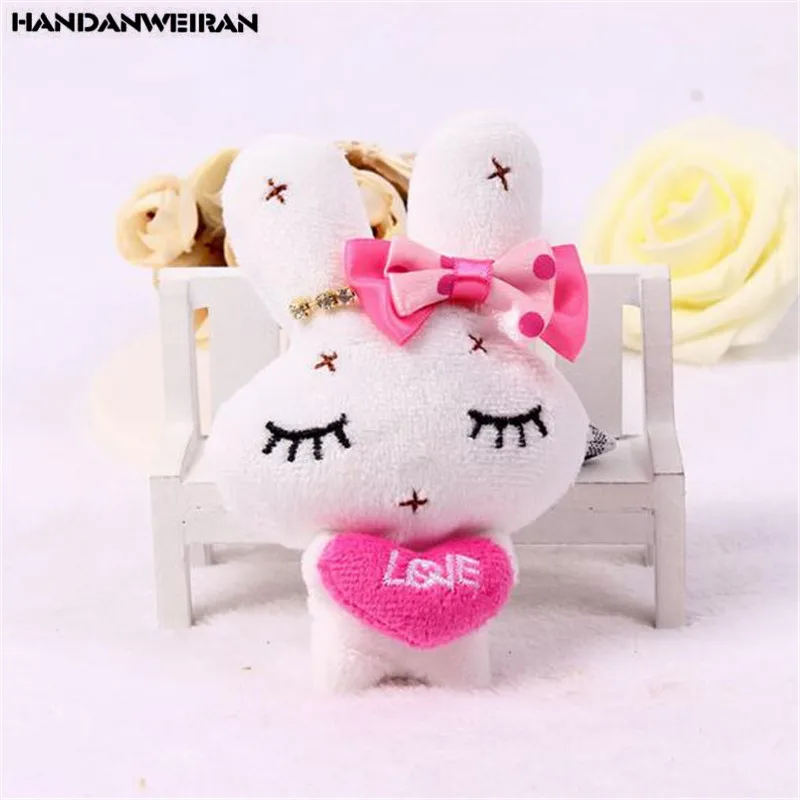 

1PCS Mini Bow Rabbit Plush Toys Small Pendant Creative Cute Embrace Love Bunny Stuffed Toy For Kids Girl Gifts 11CM HANDANWEIRAN