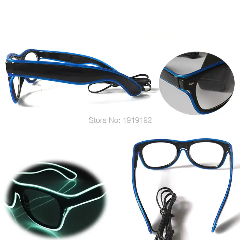 Очки el со звуковым управлением прозрачные линзы модные неоновые очки
