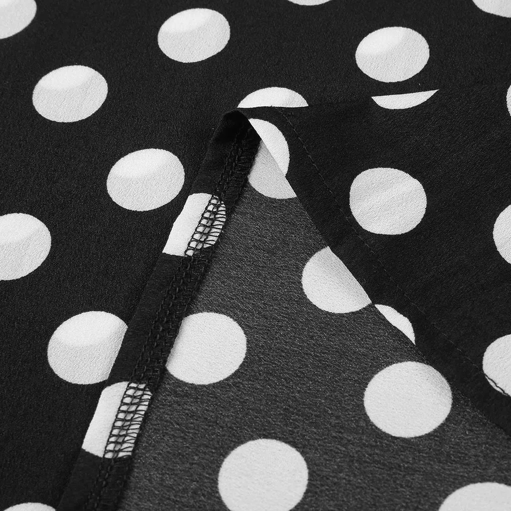 Женская модная блуза в горошек пикантная туника с v образным вырезом