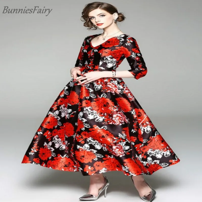 BunniesFairy 2018 новые летние Винтаж Для женщин Ретро цветок Цветочный принт атласное