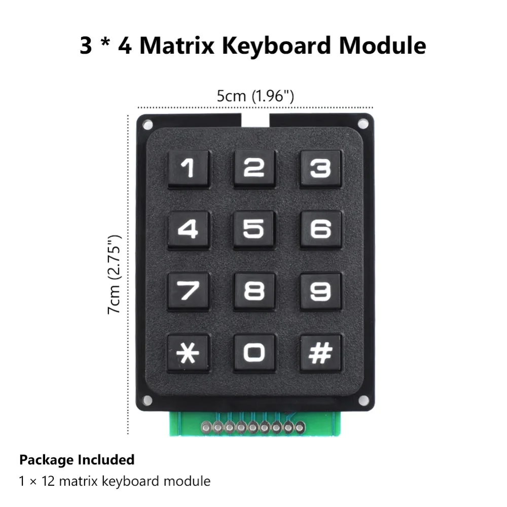 Матричный модуль клавиатуры 4x4/3x4 используется ключ PIC AVR Stamp Sml 4*4/3*4 пластиковый