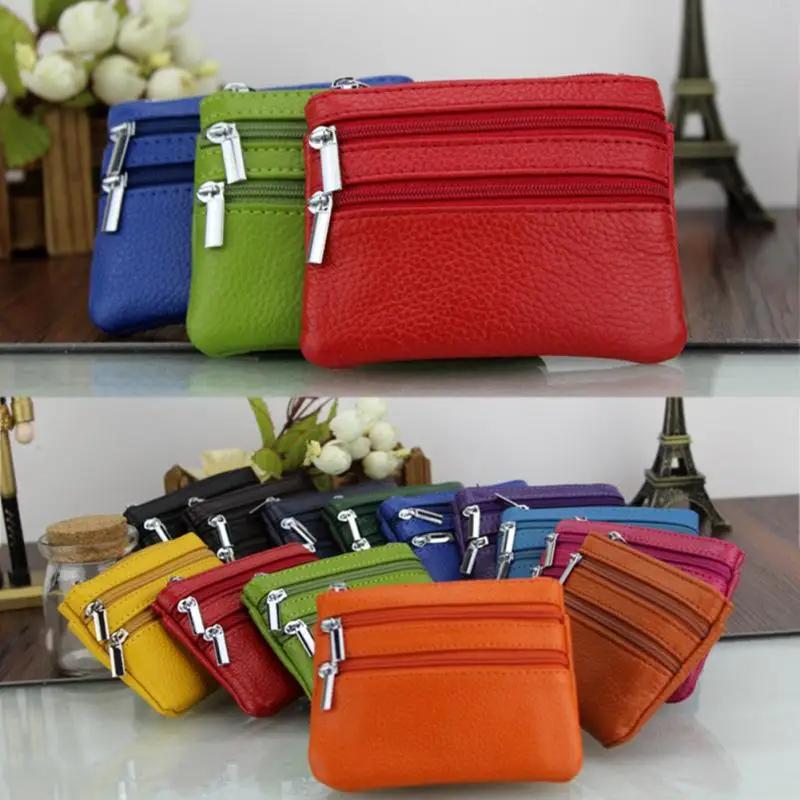 Кошелек унисекс из ПУ кожи на молнии 10 цветов|coin purse|key coin pursewomen coins bags |