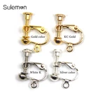 Клипсы-зажимы для серег сделай сам с круглой головкой, 13 мм, 20 шт.лот, зажимы для ювелирных изделий без пирсинга JF51