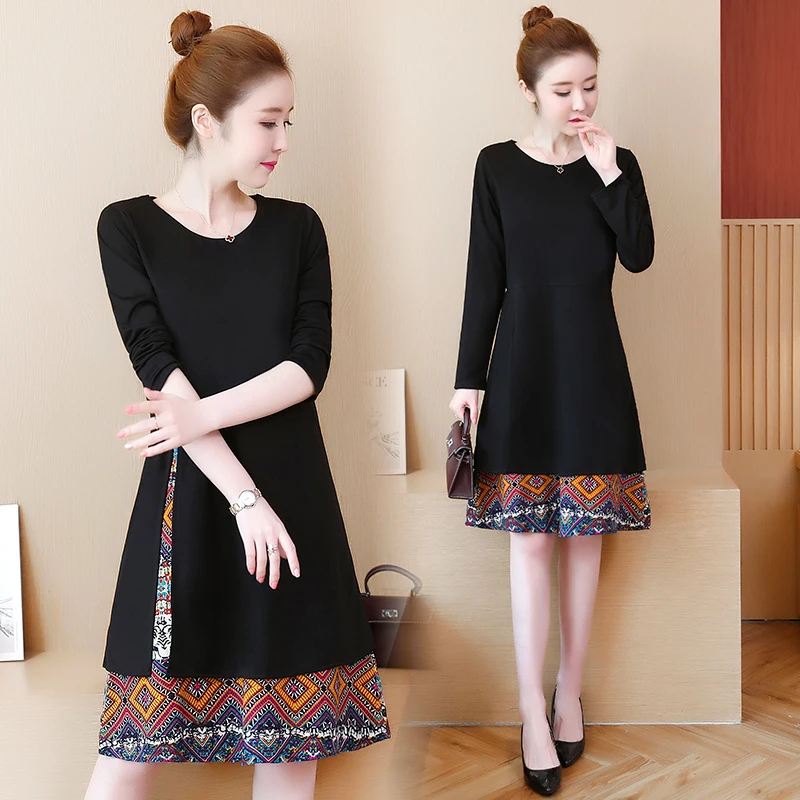 5XL Офисные женские туфли платье Для женщин 2019 новые весенние платья с длинным