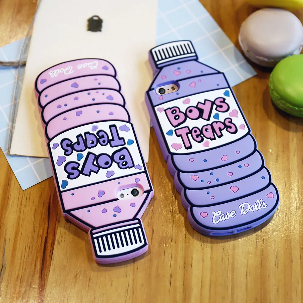 Забавный мягкий силиконовый мультяшный чехол для IPhone 4/5/6/6 s/7/7 plus/8/X и т. д. бутылка