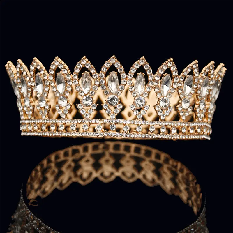 Baroque Vintage Bride Crown Wedding Diadem Queen King Tiaras and Crowns Headbands Prom Party Hair Jewelry Accessories | Украшения и