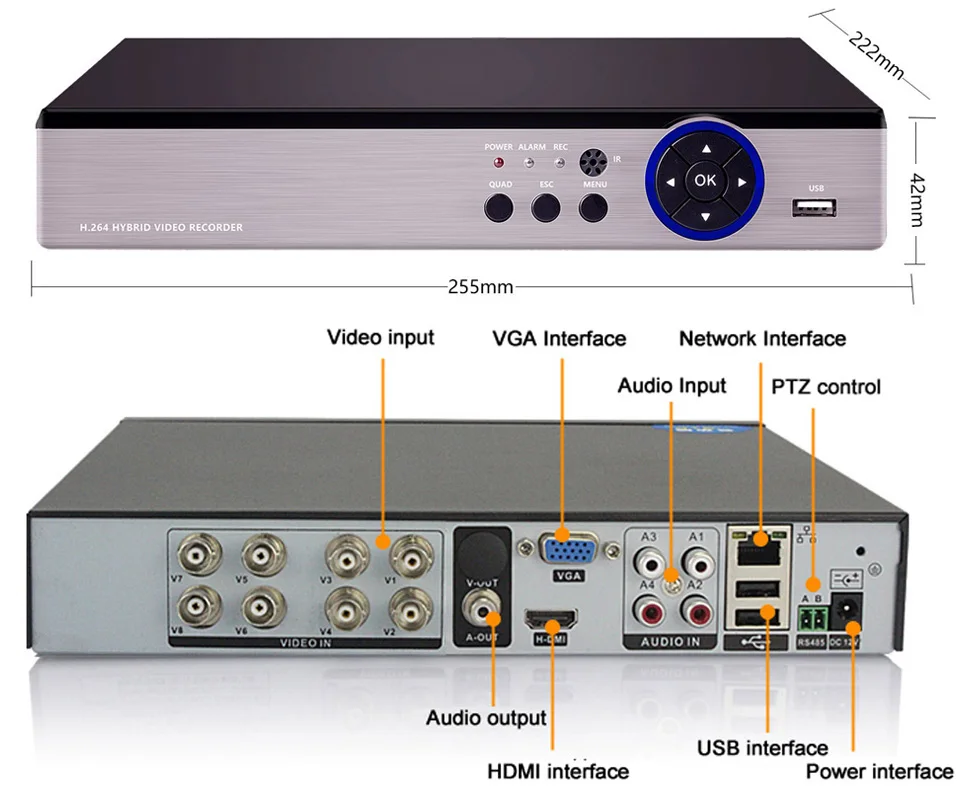 LOFAM 4MP 8CH DVR AHD NVR HVR CVI TVI 5 в 1 CCTV гибридный видеорегистратор безопасности 8 каналов HDMI 1080P CCTV DVR XMEYE APP View