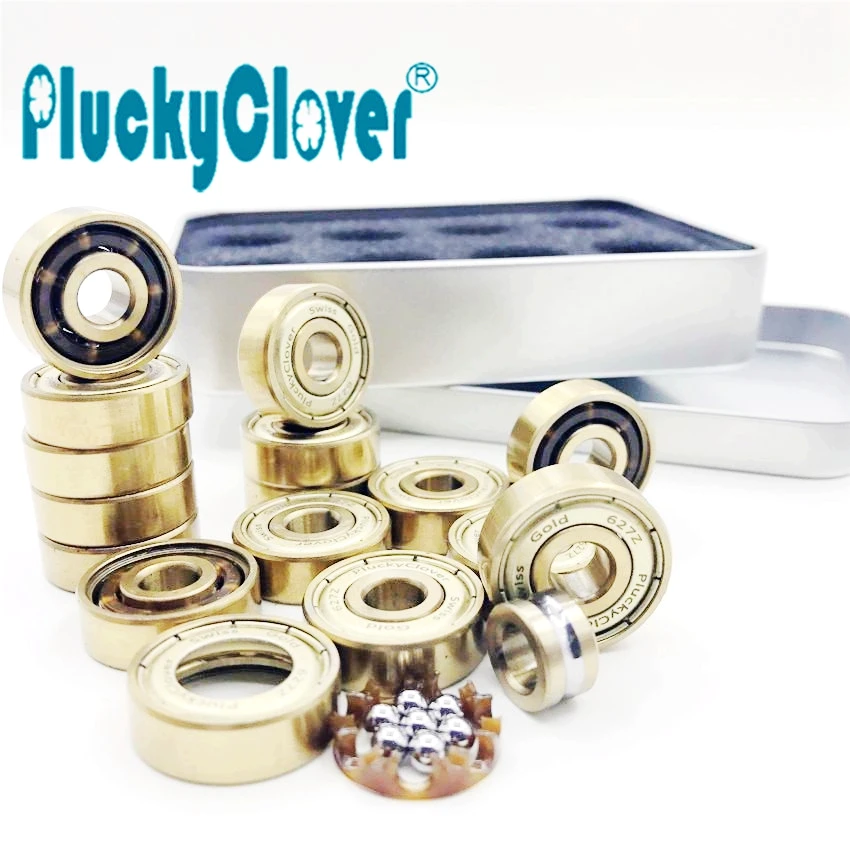 16 шт. 627z PluckyClover Швейцарский Золотой ABEC 9 подшипник скутер Quad роликовые скейты