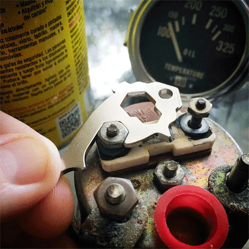 

20-in-1 Stainless Steel Multi Tools Key Ring EDC Screwdriver Wrench Opener Set Pocket Outdoor Tool Multitool Keychain Portable