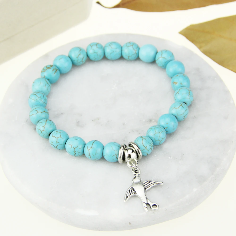 Дропшиппинг Античная голова Шарм с Лава оникс бирюзы натуральный камень Набор