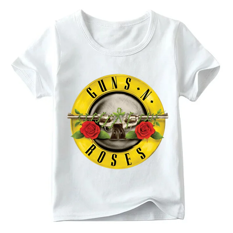 Детская футболка с принтом рок-группы Gun N Roses лето 2019 детские музыкальные Топы в