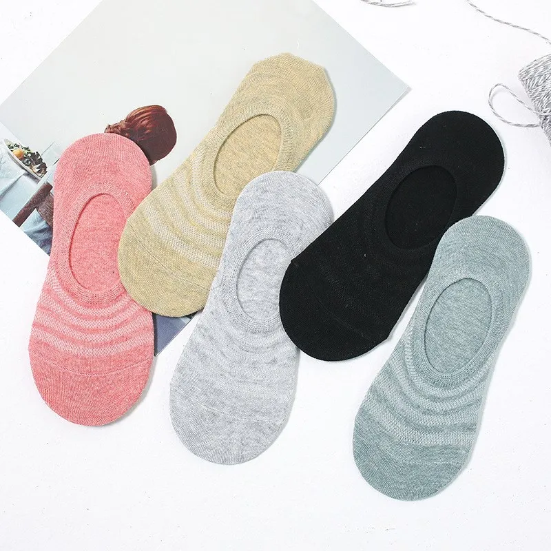 Y506 Jeseca 5 Pairs/Lot Women Cotton Sock Cartoon Animal Cute No Show Sock Japanese Kawaii School Student Invisible Non-slip Boat Sox - Цвет: Y506