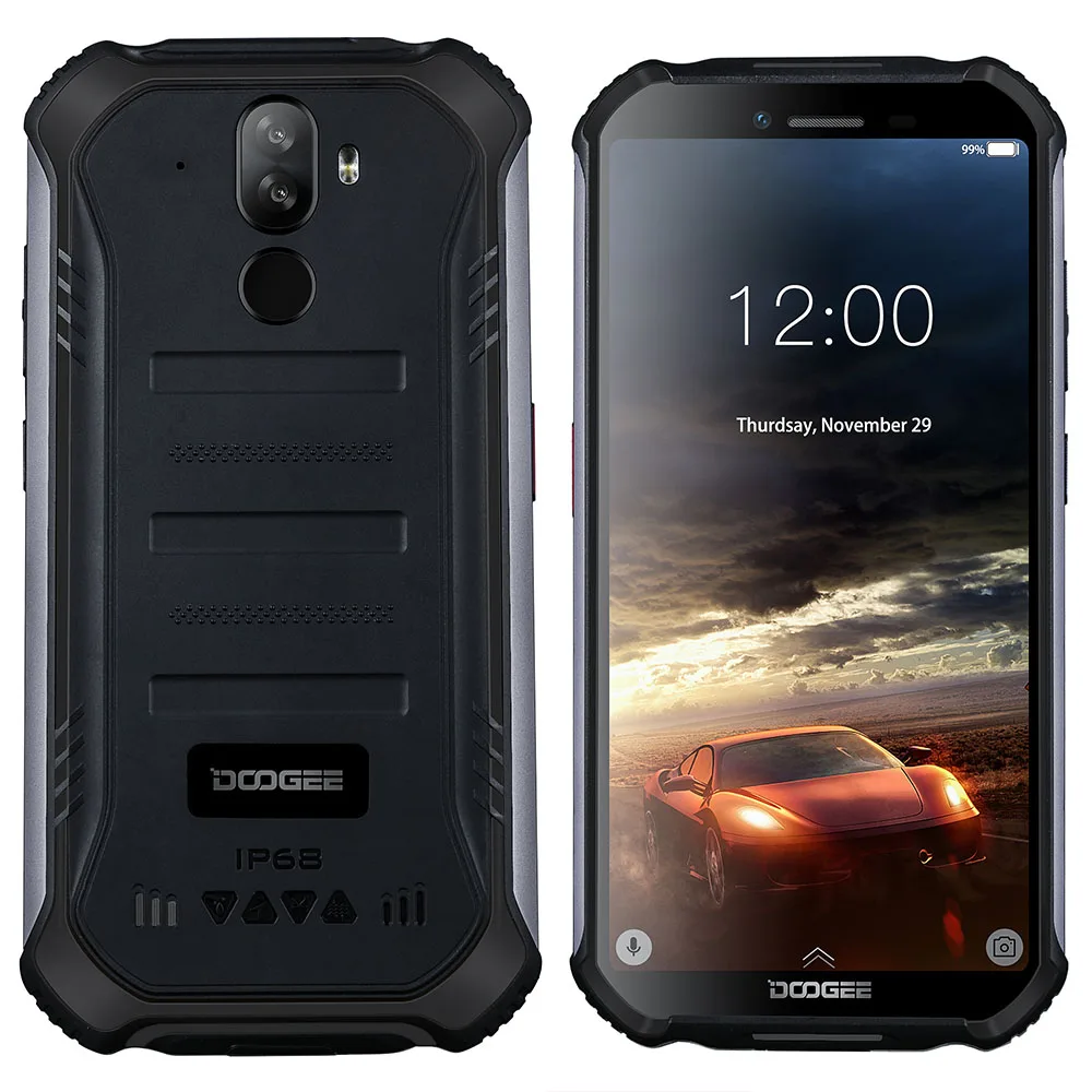 Black DOOGEE S40 4GNetwork прочный мобильный телефон 5,5 дюймов Дисплей 4650 мА/ч, MT6739 4 ядра, 3 Гб оперативной памяти, Оперативная память 32GB Встроенная память Android 9,0 8.0MP IP68/IP69K - Цвет: Black