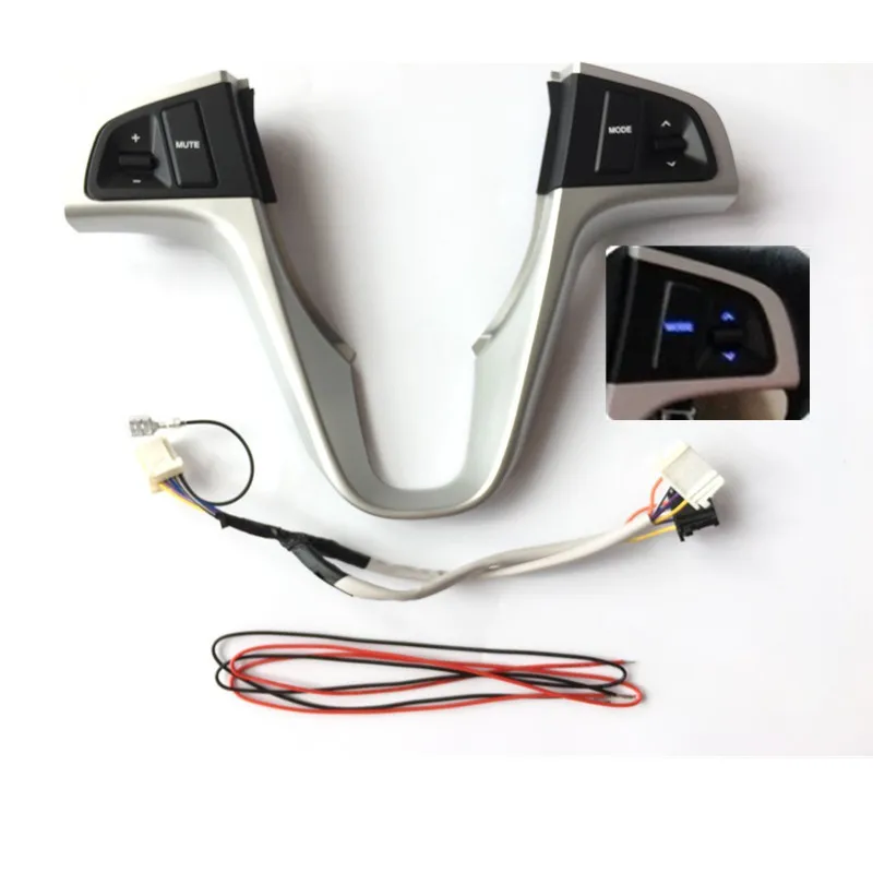 with button Для hyundai VERNA SOLARIS переключатель кнопки управления звуком звука и музыкой с Bluetooth Телефонная звуковая подсветка - Цвет: with button