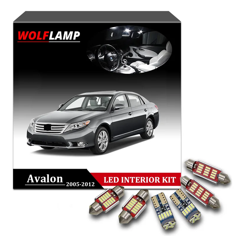 Wolflamp 12 шт. супер яркая фотолампа интерьера автомобиля s для 2005 2012 Toyota Avalon Light Dome
