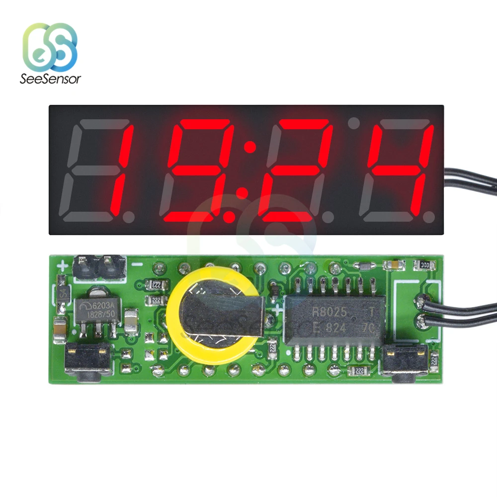 3 In 1 DS3231 LED Digital Clock Temperature Voltage Module Time Thermometer Voltmeter Volt Meter Monitor DC 5V-30V | Дом и сад