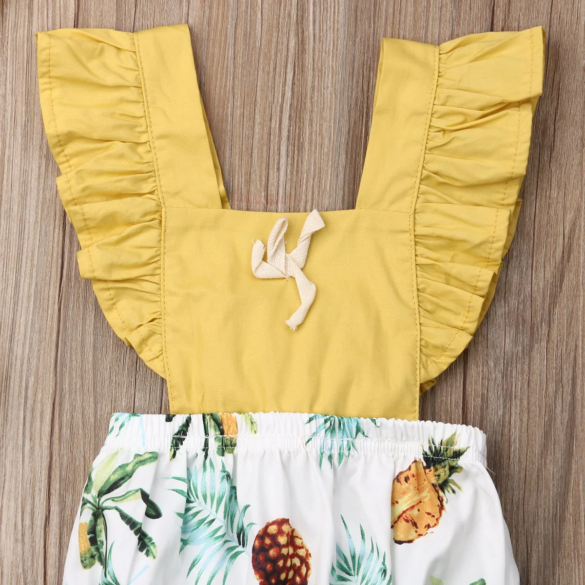 Боди с принтом ананаса лето 2019 Jumpsut Одежда для новорожденных девочек Sunsuit