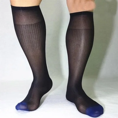 2017 новые стильные мужские нейлоновые шелковые носки полосатые деловые Костюмные