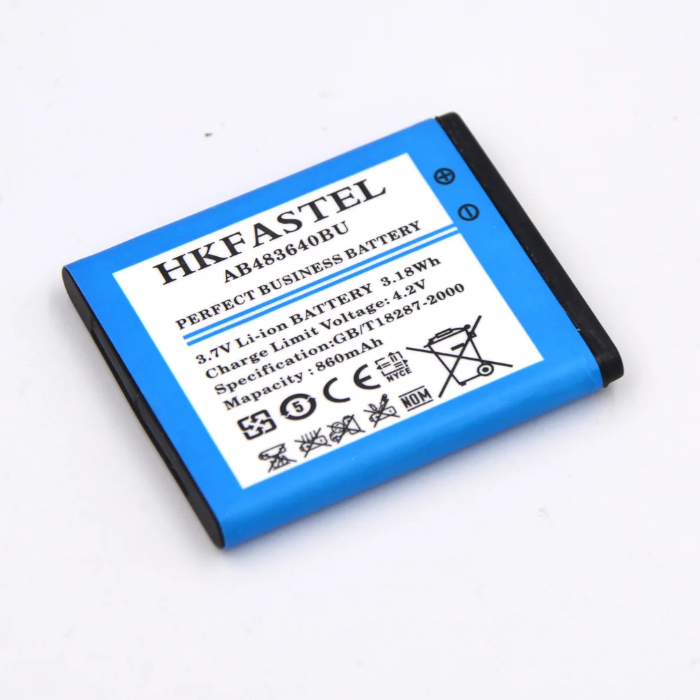 HKFASTEL Новый AB483640BU AB483640CC AB483640DE AB483640DU мобильного телефона Батарея для samsung E200 E208 SGH
