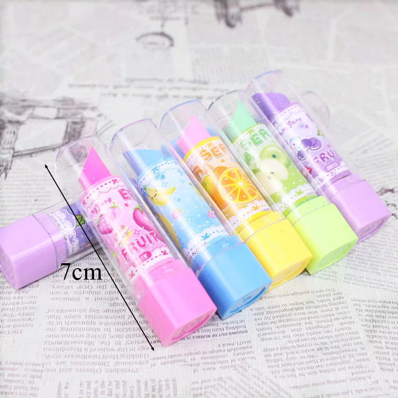 Милый кавайный фруктовый резиновый креативный карандаш для помады ластик детей