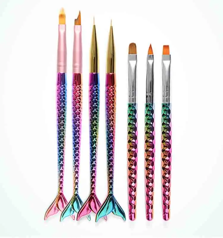 1 шт. семь видов щетка для ногтей Nail Русалка высекает Ручка Кисть Книги по
