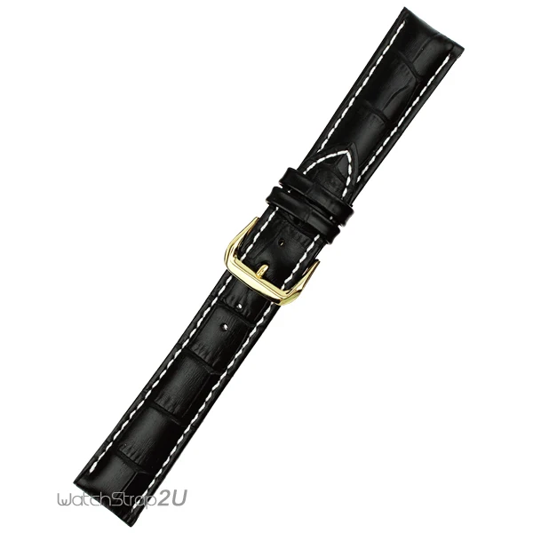 Черный Аллигатор Крокодил зерна Золотой пряжки контрастный Стежок кожаный