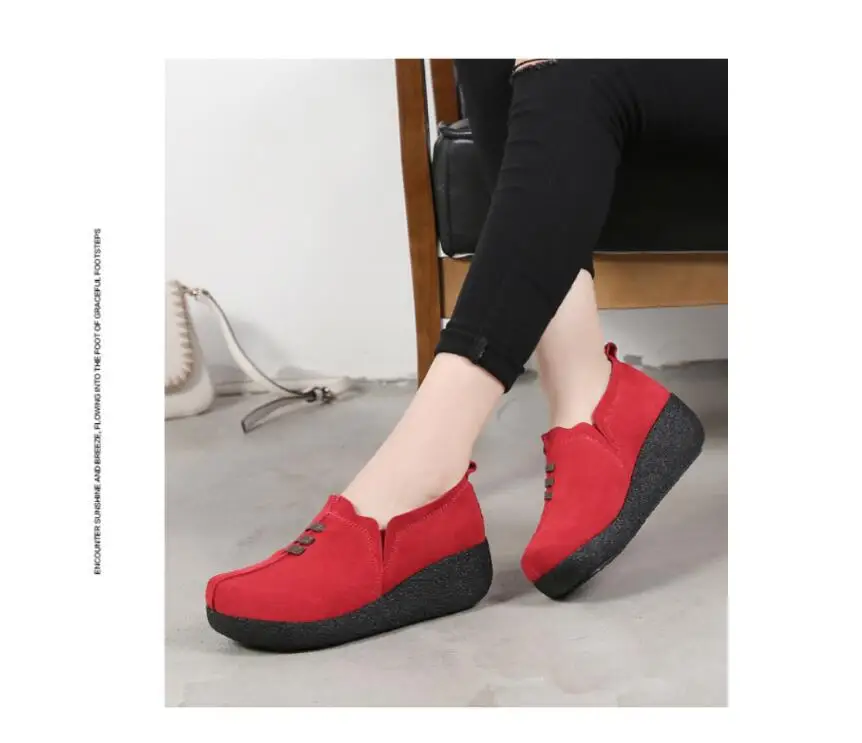 Plardin/Большие размеры 35-43; женские лоферы на плоской платформе; женские весенние туфли из замши без застежки; женские Сникеры на толстой подошве