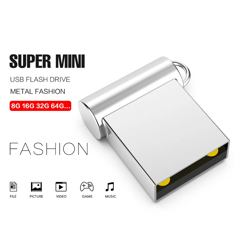 Супер мини металлический usb флеш-накопитель 64 ГБ 32 ГБ 16 ГБ 8 ГБ 4 ГБ флеш-накопитель портативный 128 Гб карта памяти Флешка для хранения флэш-диск