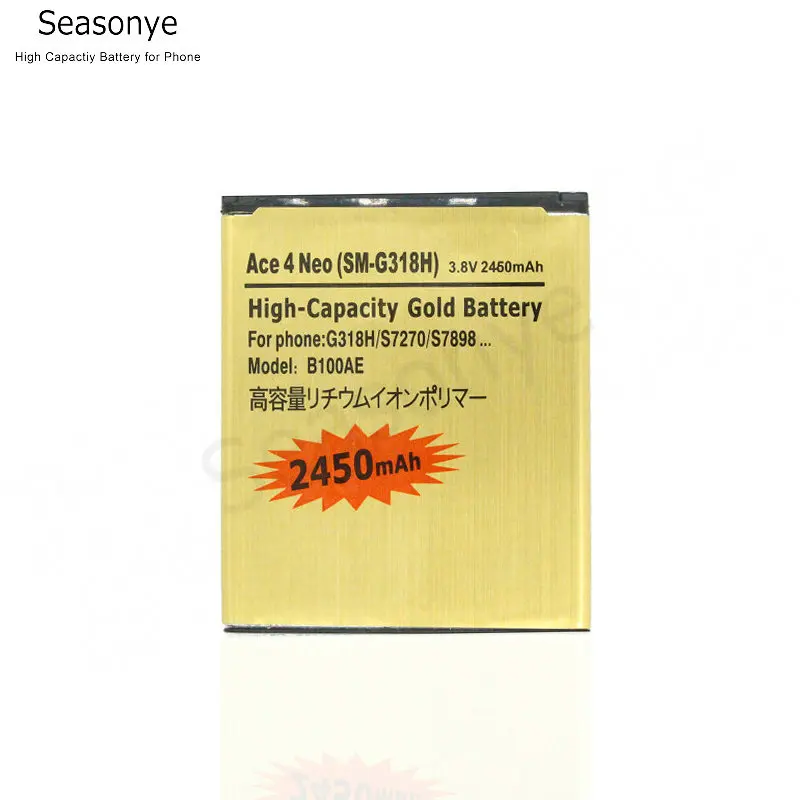 10 шт./лот 2450 мА/ч B100AE EB BG313BBE золото запасная батарея для Samsung Galaxy Ace 3 ACE 4 Neo S7270 S7272 S7898