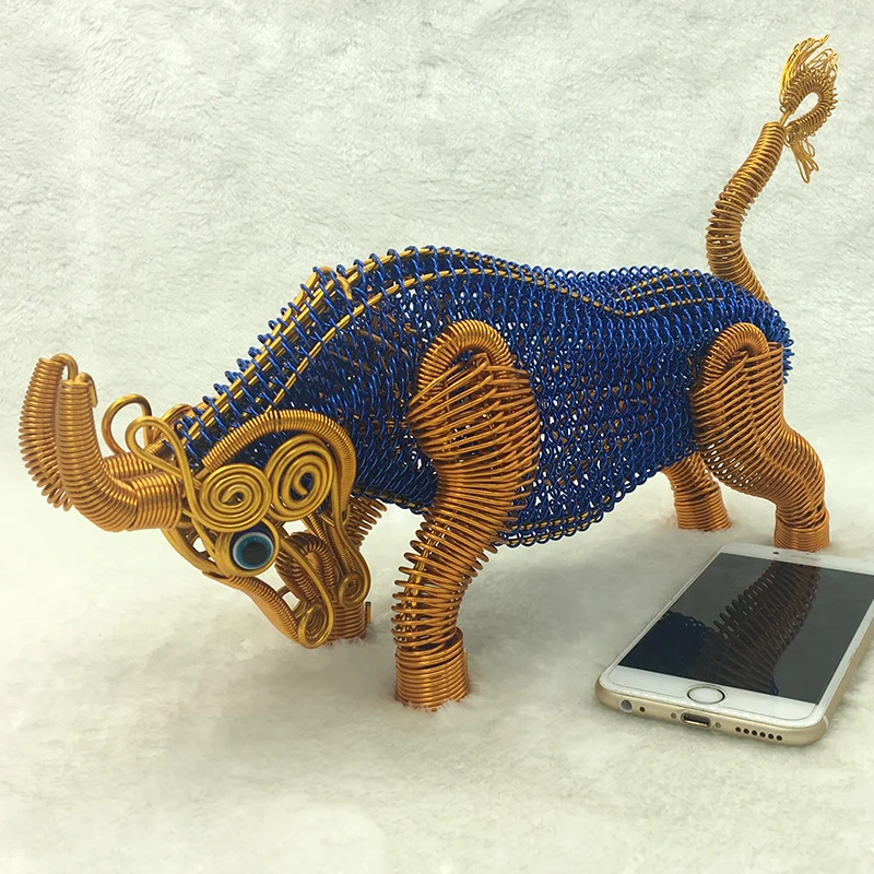 Металлическая Статуя алюминиевый ручной статуя коровы ретро украшения дома