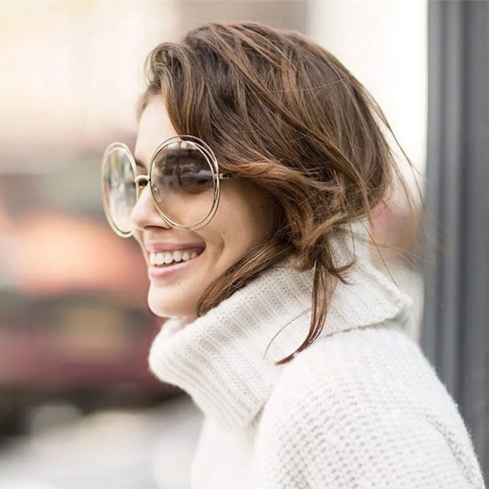 Солнцезащитные очки с зеркальными линзами UV400 женские винтажные круглые