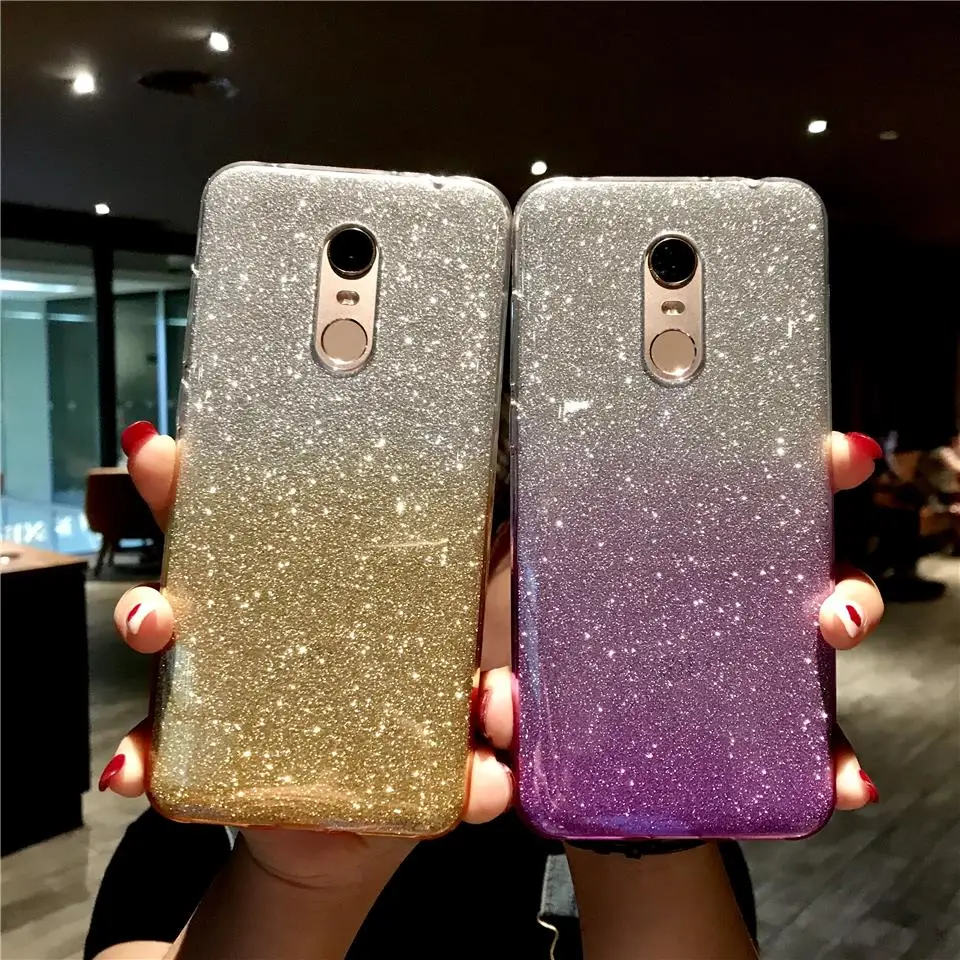 Glitter Rainbow TPU Silicone Case For XiaoMi RedMi 5 Plus 6 Pro 6A 5A 4A 3S Note 3 4 4X iphone XS MAX XR X SE 6s 7 8 Cover |