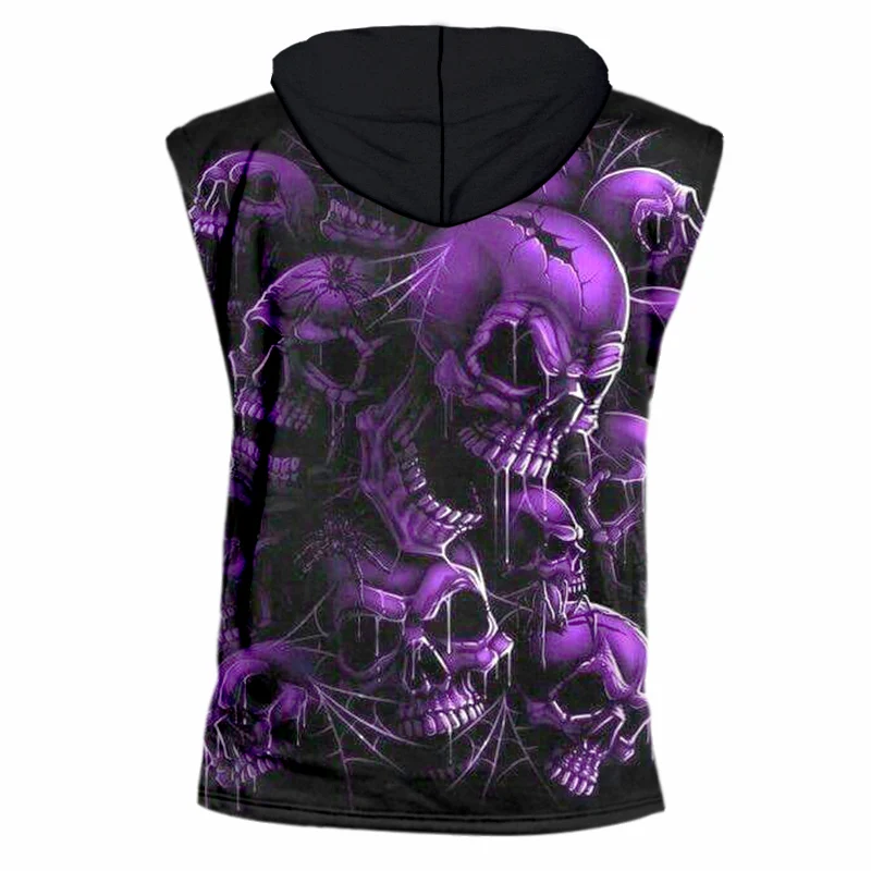 Мужские повседневные футболки UJWI классные с 3D рисунком капюшоном без рукавов