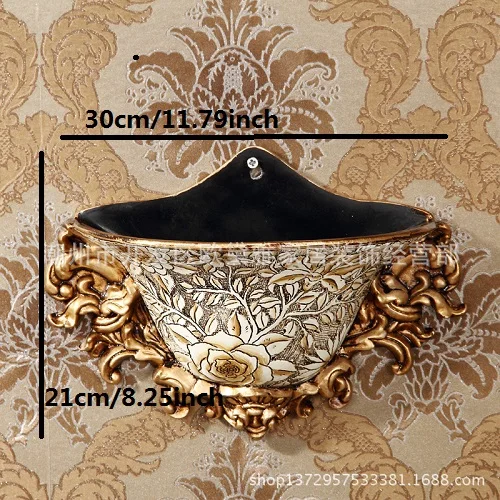 

Wall hanging vase resin decoration European style pastoral creative hanging wall style home accessories to make old wall hanging