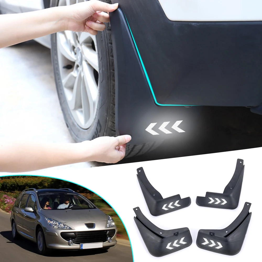 Автомобильные Брызговики, брызговики для peugeot 307 2000-2007, Автомобильные Брызговики, брызговики, светоотражающие Брызговики, 4 шт