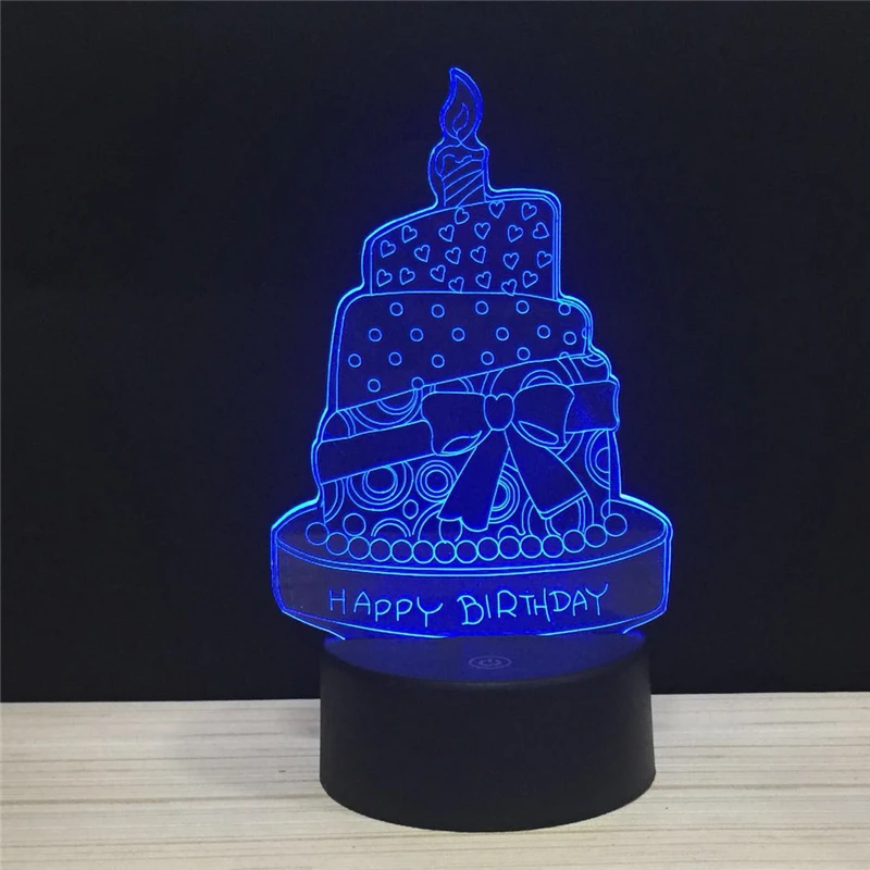 B день 3D ночник сенсорный акриловые потолочные светильники светодиодные лампы 7