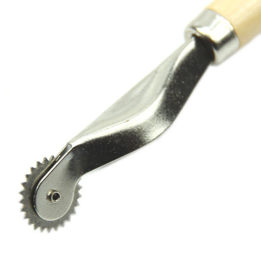 Wood Handle Overstitch Wheel Leather Stitch Spacing Paper Perforating Tool Line pressing machine Sewing Tools | Дом и сад