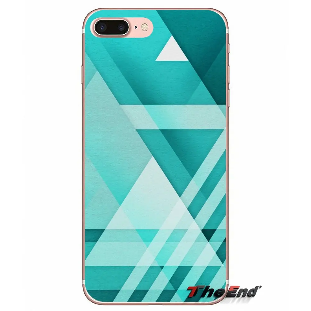 Силиконовый чехол для телефона iPhone X 4 4S 5 5S 5C SE 6 6S 7 8 Plus Samsung Galaxy J1 J3 J5 J7 A3 A5 2016 2017 с текстурой треугольников.