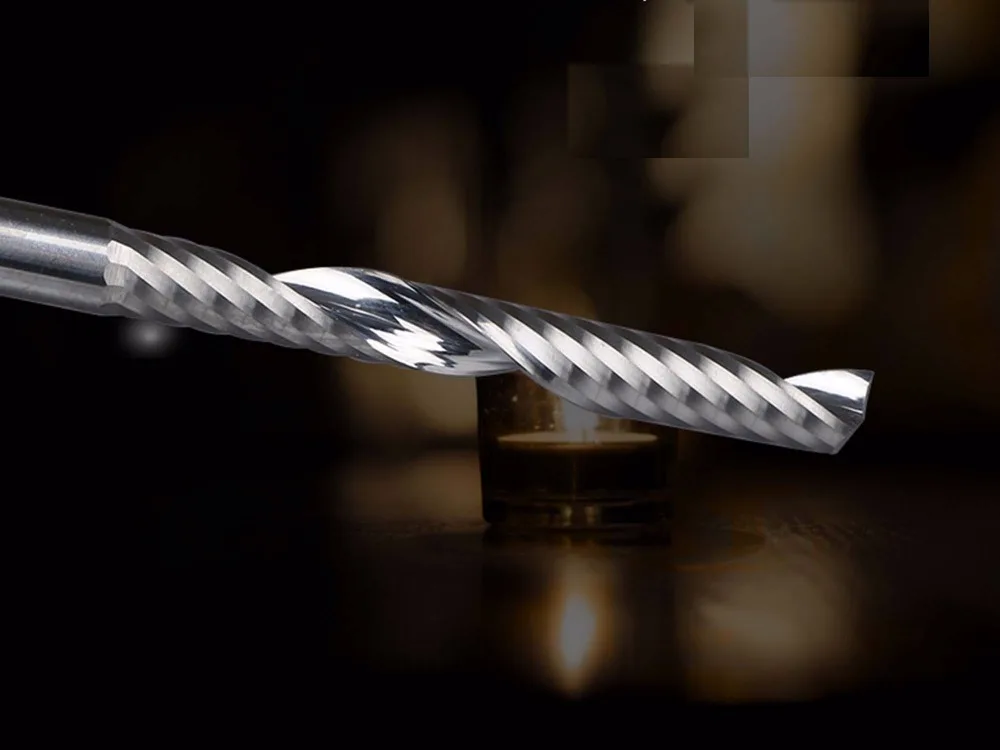 10 шт. 4 мм хвостовик Одиночная флейта спиральная Концевая фреза CNC бит